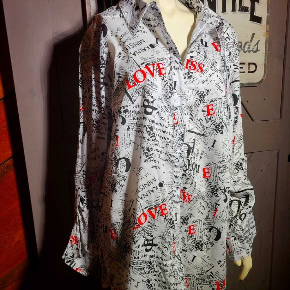 NY&Co printed button-down shirt